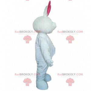 Fantasia de coelho branco e rosa, mascote coelho gigante -
