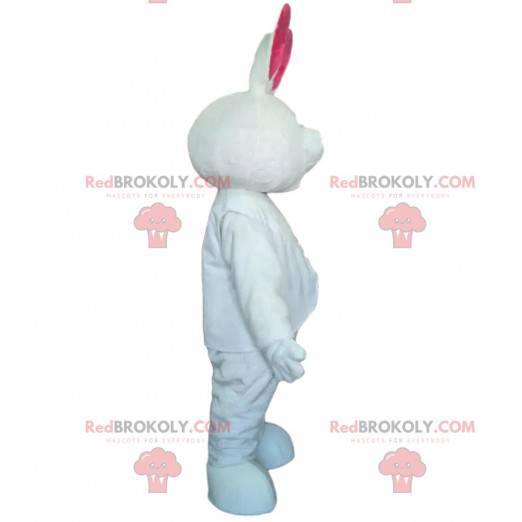 White and pink rabbit costume, giant rabbit mascot -