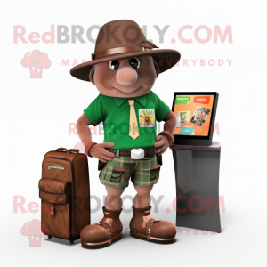 Brun Leprechaun Hat maskot...