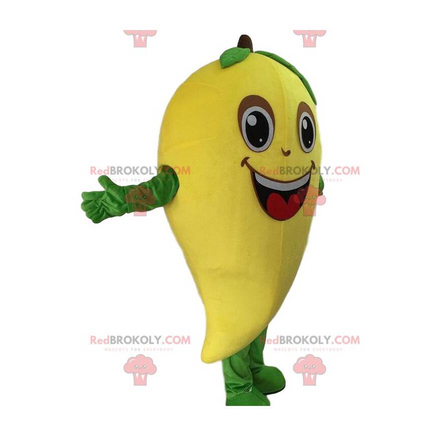 Maskot obří mango, kostým žluté exotické ovoce - Redbrokoly.com