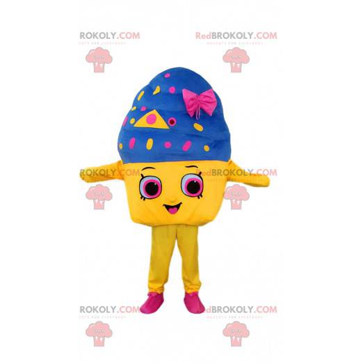 Giant ice cream pot mascot, colorful ice cream mascot -