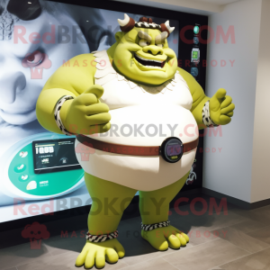 Crème Ogre mascotte kostuum...