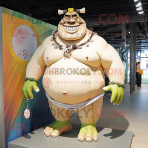 Crème Ogre mascotte kostuum...