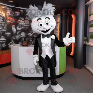 Silver Beet mascot costume character dressed with a Tuxedo and Hair clips
