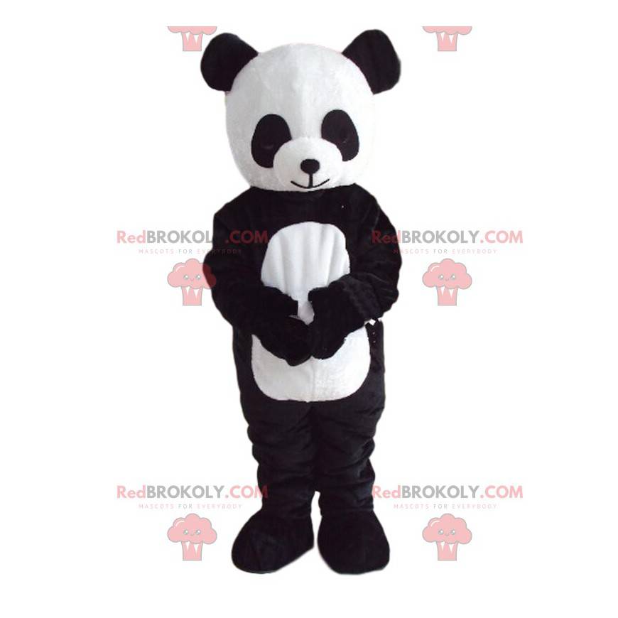 Sort og hvid panda maskot, asiatisk bamse kostume -
