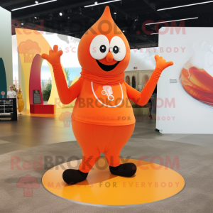 Orange Magician mascot costume character dressed with a Yoga Pants and Keychains