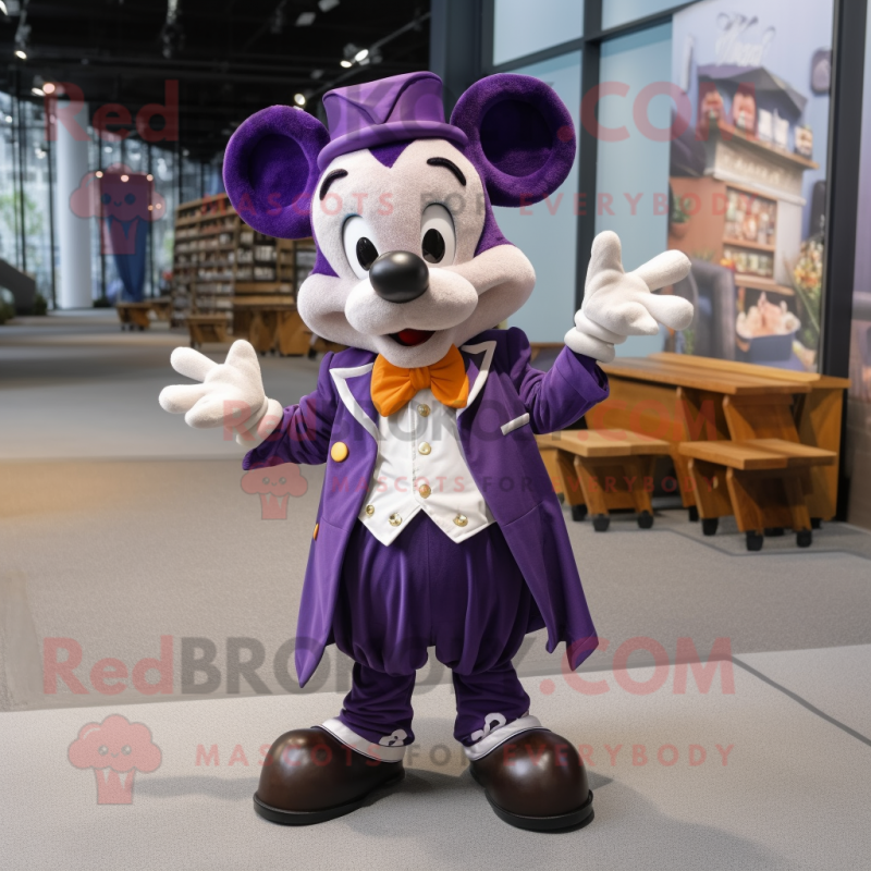 Purple Moussaka mascot costume character dressed with a Jacket and Bow ties Purple Moussaka mascot costume character dressed with a Jacket and Bow ties