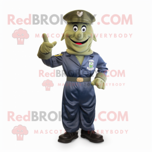 Olive Navy Soldier maskot...