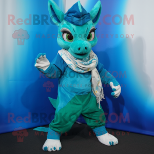 Cyan Chupacabra maskot...