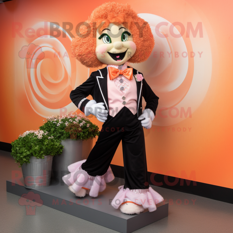 Peach Irish Dancing Shoes mascot costume character dressed with a Suit Jacket and Bracelets Peach Irish Dancing Shoes mascot costume character dressed with a Suit Jacket and Bracelets