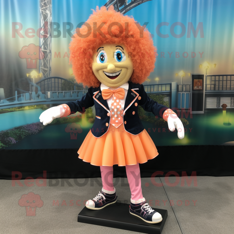 Peach Irish Dancing Shoes mascot costume character dressed with a Suit Jacket and Bracelets Peach Irish Dancing Shoes mascot costume character dressed with a Suit Jacket and Bracelets