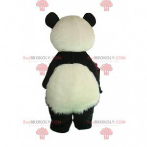 Black and white panda costume with hairy belly - Redbrokoly.com