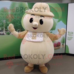 Beige majroe maskot kostume...