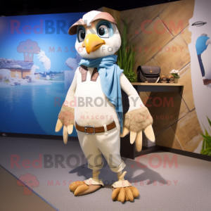 Cream Falcon maskot kostume...