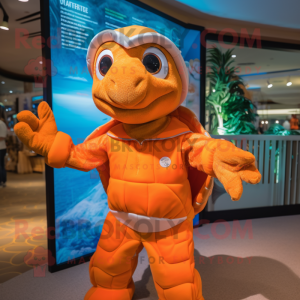 Orange Sea Turtle mascotte...