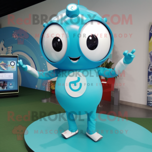 Cyan Plate Spinner maskot...