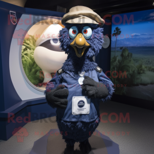 Navy Emu maskot drakt figur...