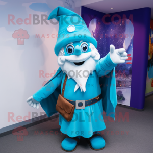 Turkis Wizard maskot drakt...