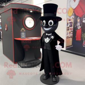 Black Hourglass mascot costume character dressed with a Dress Pants and Lapel pins