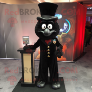 Black Hourglass mascot costume character dressed with a Dress Pants and Lapel pins