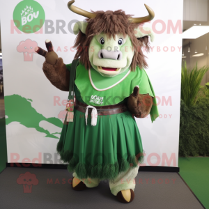 Grønn bison maskot drakt...