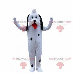 Biały pies maskotka, dalmatyńczyk, kostium Plutona -