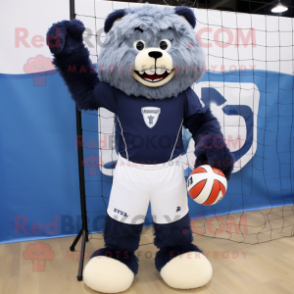 Navy Volleyball Net mascot costume character dressed with a Poplin Shirt and Gloves