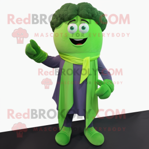 Grön Broccoli maskot kostym...