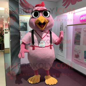 Pink Pigeon maskot kostume...