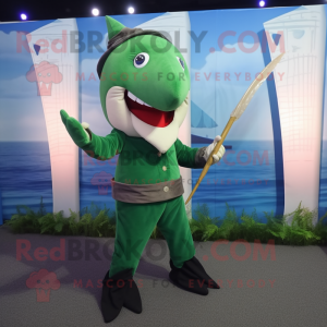 Grøn sværdfisk maskot...