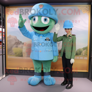 Sky Blue Green Beret maskot...