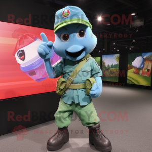 Sky Blue Green Beret maskot...