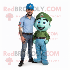 Sky Blue Green Beret maskot...