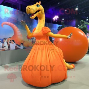 Orange Brachiosaurus maskot...