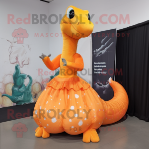 Orange Brachiosaurus maskot...