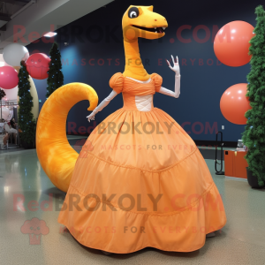 Orange Brachiosaurus maskot...