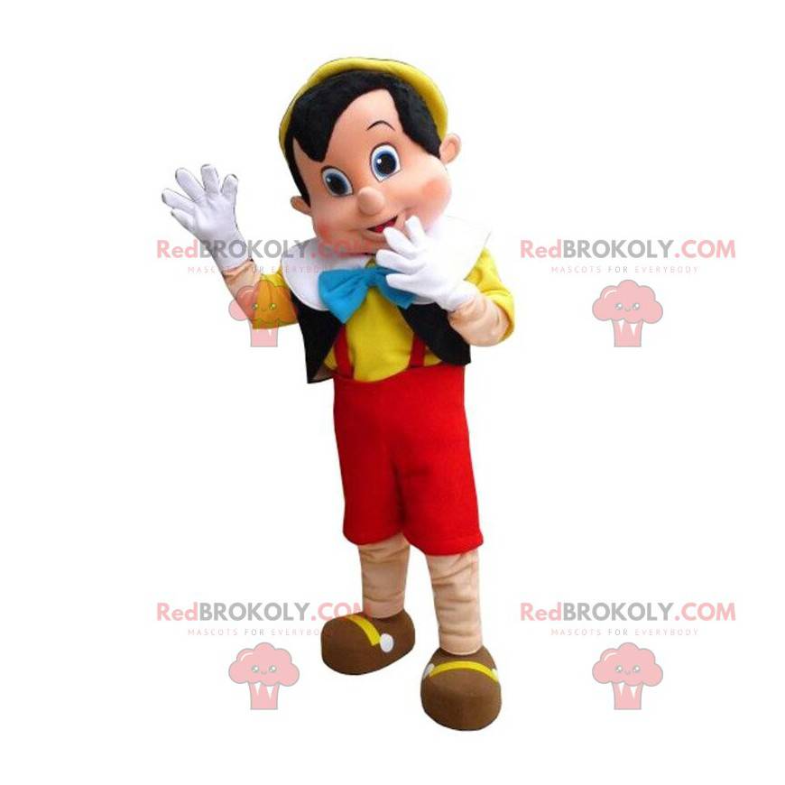 Mascotte Pinocchio, famoso burattino dei cartoni animati Disney