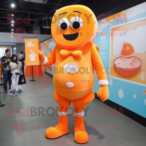 Orange Ice Cream mascot costume character dressed with a Jumpsuit and Briefcases