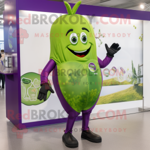 Olive Grape mascot costume character dressed with a Rash Guard and Cummerbunds
