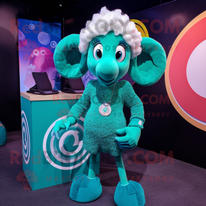 Teal Ram mascotte kostuum...