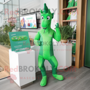 Grön häst maskot kostym...