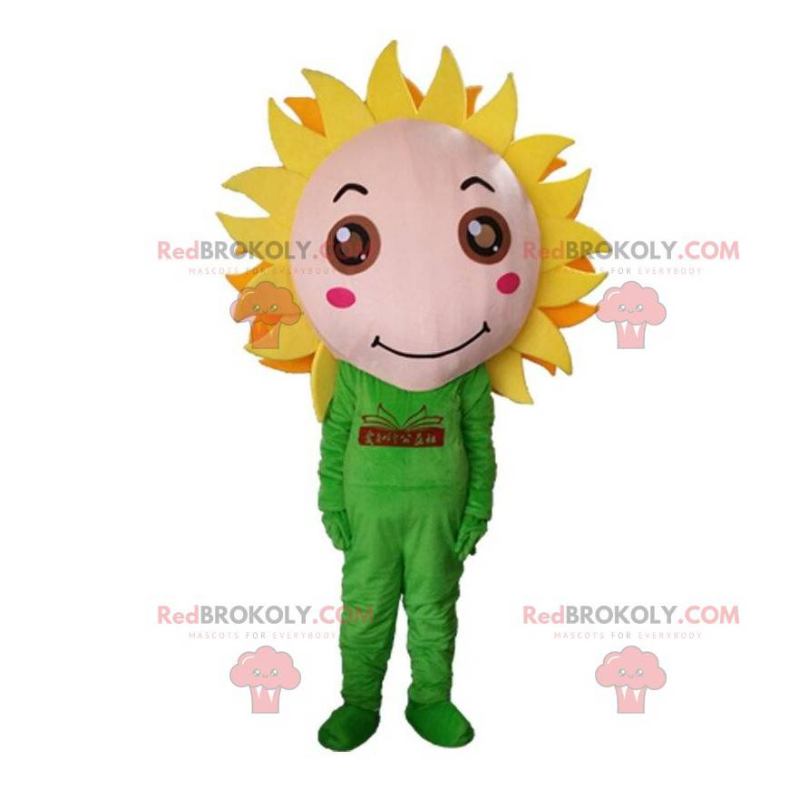 Gigante mascotte fiore giallo, costume fiore di girasole -