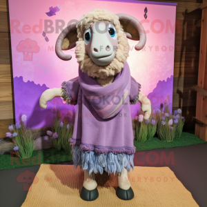 Lavender Ram maskot kostume...