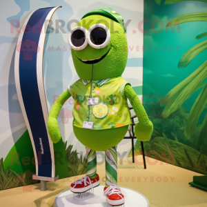 Olive Bracelet mascot costume character dressed with a Swimwear and Ties