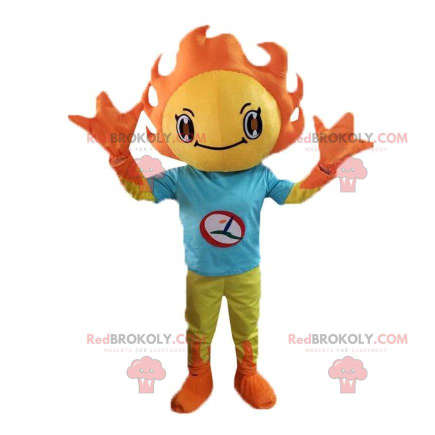 Gelber und orange Sonnenanzug mit grünem T-Shirt - Gelber und orange Sonnenanzug mit grünem T-Shirt -
