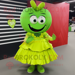 Lime Green Heart maskot...