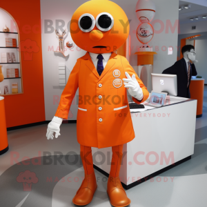 Orange Doctor maskot kostym...