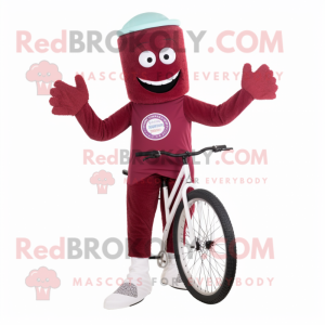 Maroon Unicyclist maskot...