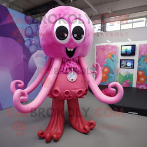 Rosa Octopus maskot kostyme...