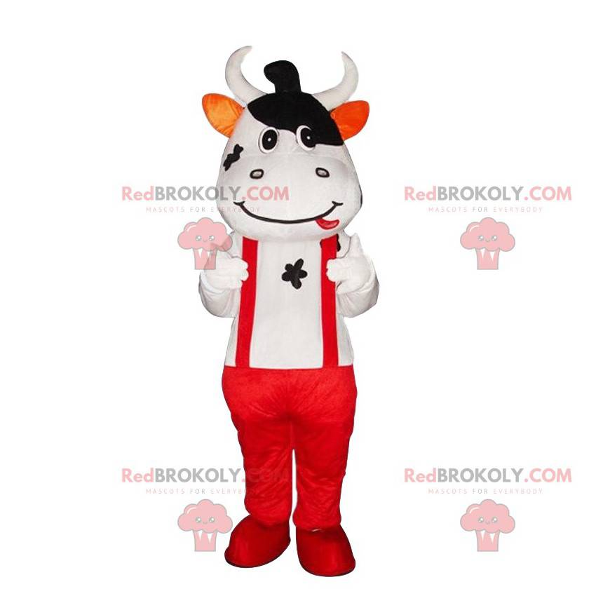 Fato de vaca com suspensórios e calça vermelha - Redbrokoly.com